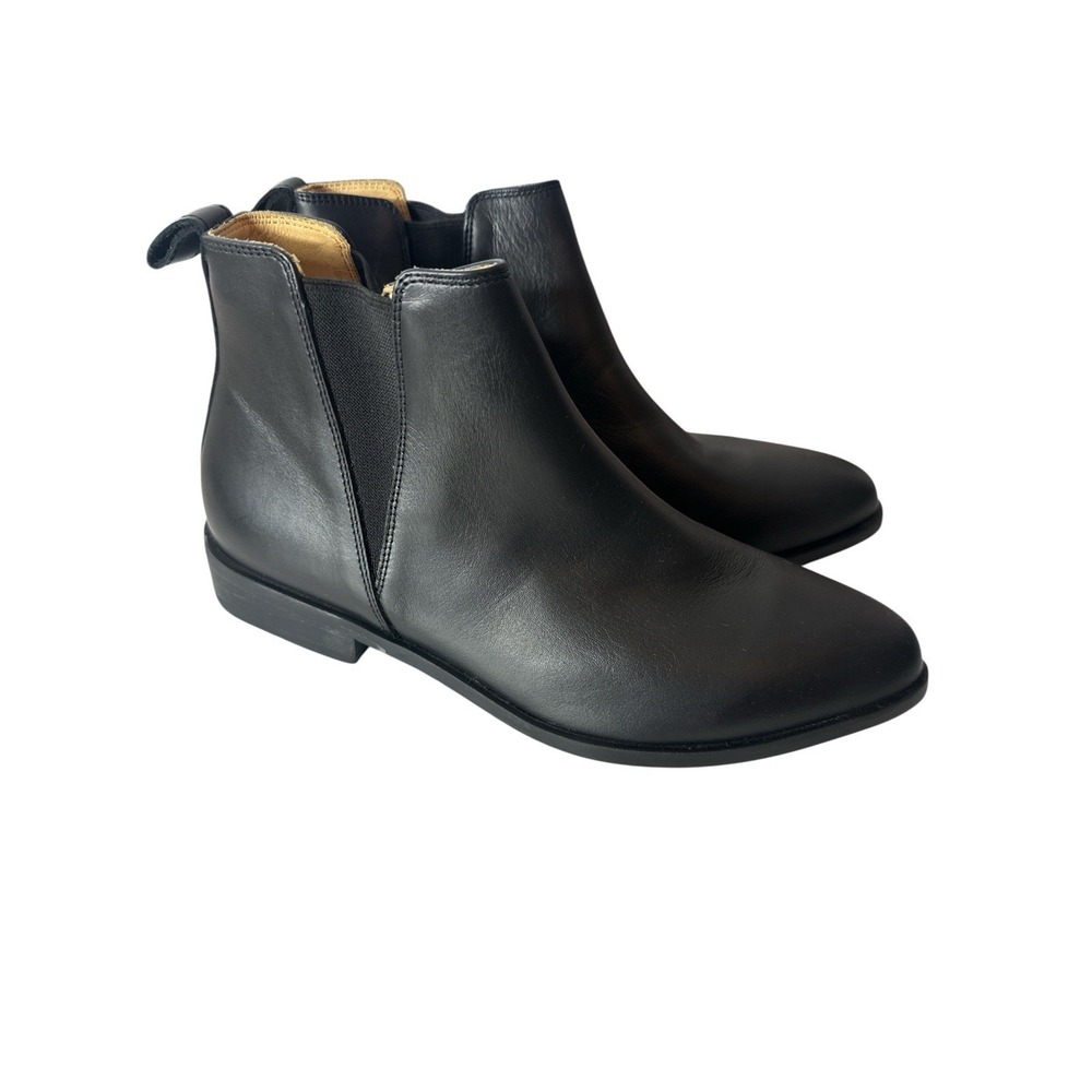 New Nisolo Eva Chelsea Boots Women's Size 8 Black Leather Ankle Slip‎ On Booties